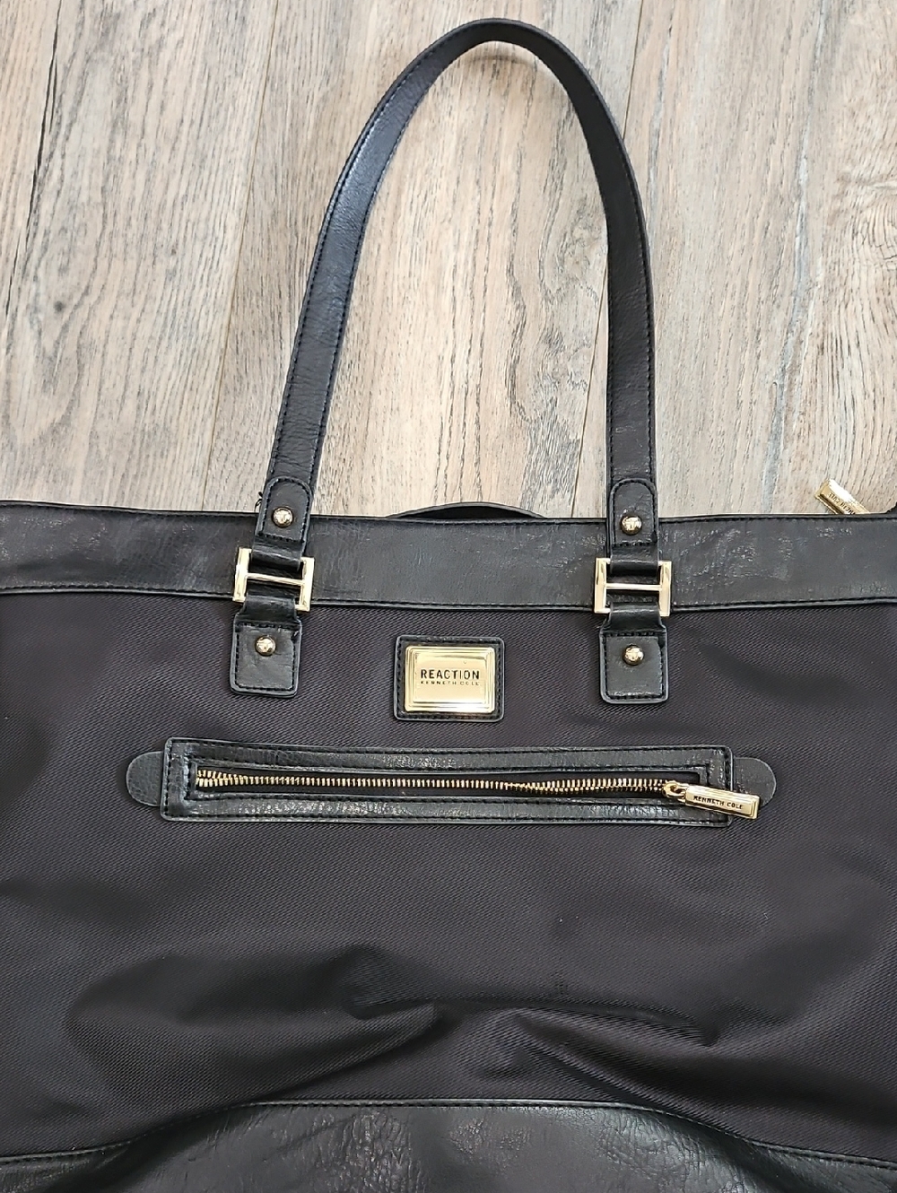 Kenneth Cole Reaction Black Tote with Gold Accents Fits Computer